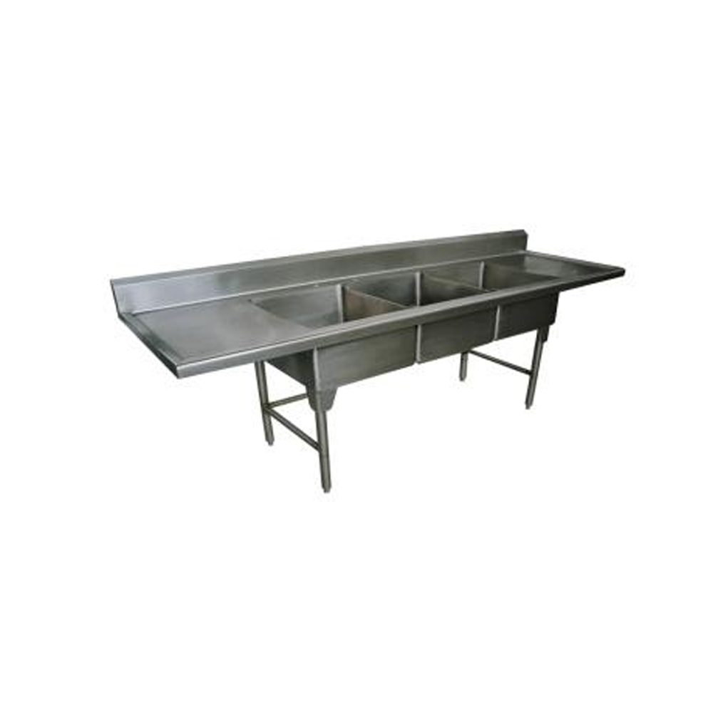 FREGADERO DE TRES TARJAS EN ACERO INOXIDABLE - Imagen 2