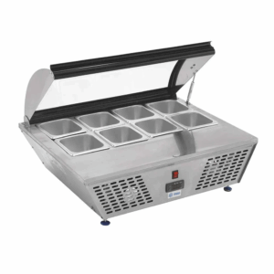 Base Refrigerada De 8 Insertos De Sobre Mesa Con Tapa 67 L 110V MARCA MIGSA RTW-67L