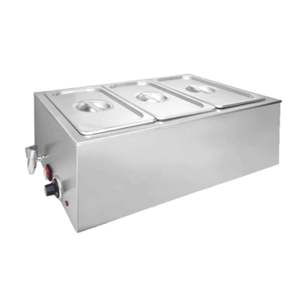 Baño Maria Electrico 3 Insertos Tercios 1,200W 110V MARCA MIGSA ZCK165AT-3