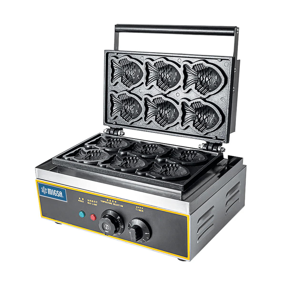 Wafflera En Forma De Mini Taiyaky 1,600W 110V MARCA MIGSA WKM-6