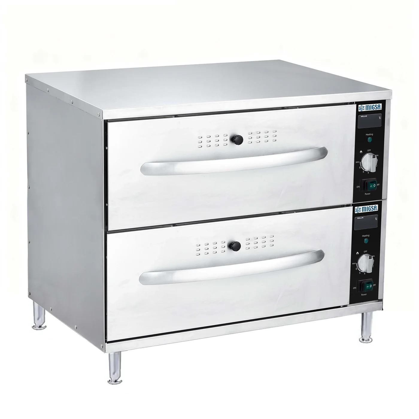 Calentador de alimentos de 2 cajones eléctrico MARCA MIGSA HW-82