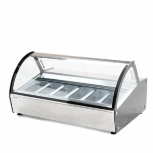 Vitrina Exhibidora De Helados De 6 Insertos Sobre Mostrador 780W 110V MARCA MIGSA RTD-122L-1