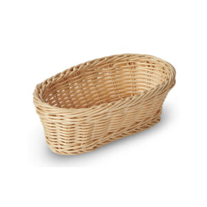 CESTA TEJIDA OVALADA (9.5" X 6.9" X 3.5"), CAFÉ MCCETO090603C CONCASSE