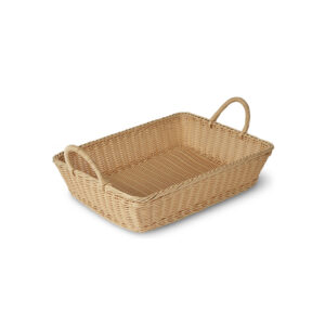 CESTA TEJIDA RECTANGULAR (19" X 14" X 4"), CON OREJA CAFÉ MCCETR19144C CONCASSE