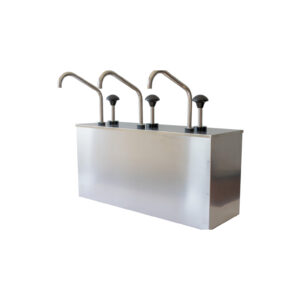 ESTACIÓN DE BOMBA DISPENSADORA DE ADEREZOS 3 ESTACIONES, 3L C/U, ACERO INOXIDABLE MCEQESTAD3 CONCASSE