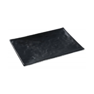 PLATO DE MELAMINA RECTANGULAR 25 CM NEGRO CORRUGADO MCPLMPRL25N CONCASSE